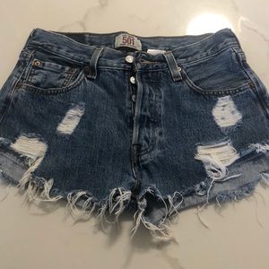 Levi’s ripped jean shorts